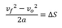 Kinematic equation for acceleration with respect to displacement