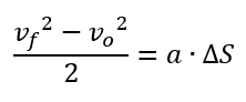 Kinematic equation for acceleration with respect to displacement